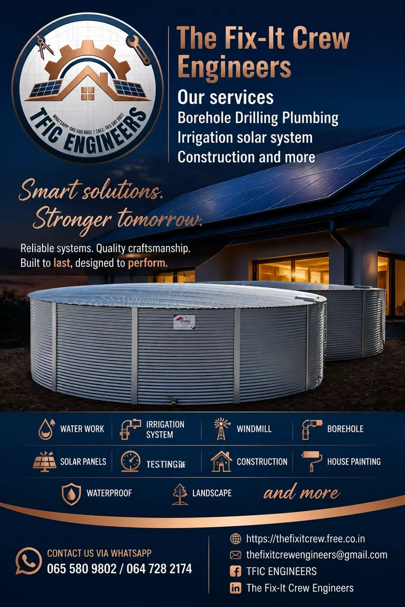 Engineering and construction services promotional flyer
