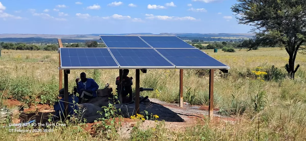 Solar panel installation in a rural field