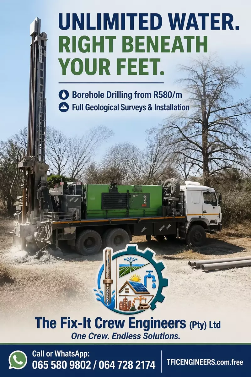 Borehole drilling truck promotional flyer